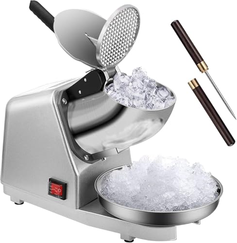 VIVOHOME Silver Electric Ice Crusher Shaver with 4 Blades, 210lbs/hr