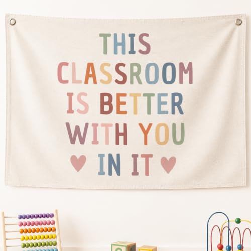 Boho Rainbow Classroom Wall Banner - Motivational Teacher Decor Flag