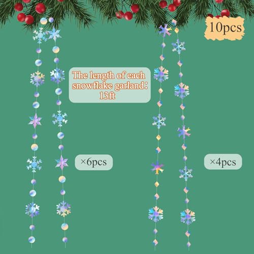 Winter Wonderland Snowflakes Decorations Garland for Frozen Party