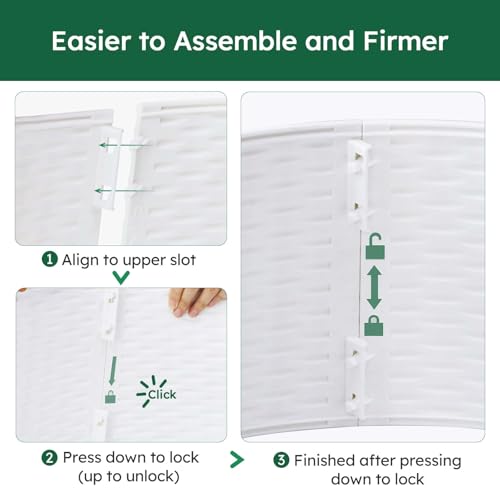 HarcoHome White Wicker Christmas Tree Collar, 28.4" D Round Plastic Base Cover