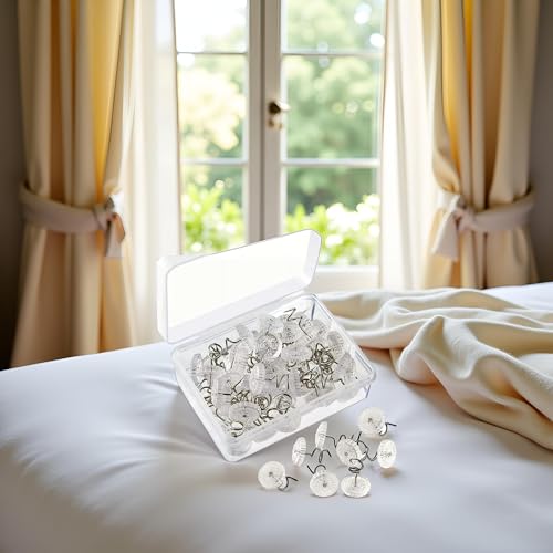 Clear Twist Pins for Bedskirts and Slipcovers - 0.5 Inch Upholstery Tacks