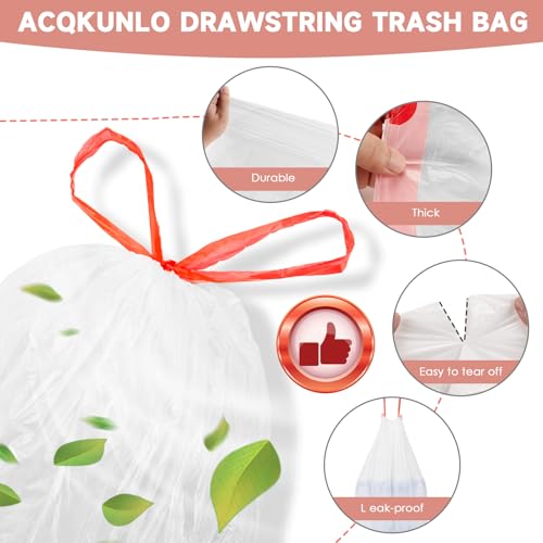 2 Gallon Small Drawstring Trash Bags - 60 Count Unscented Garbage Bags