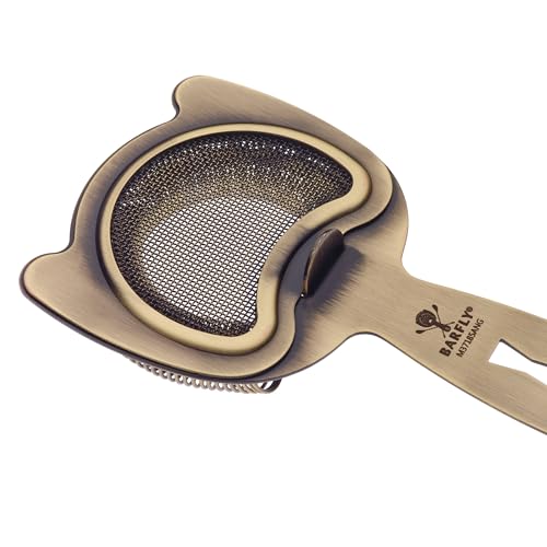 Barfly Fine Mesh Spring Strainer - Antique Gold, 6-inch Cocktail Barware