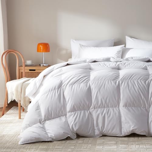 Organic Cotton Goose Down Comforter - All-Season Queen Duvet Insert