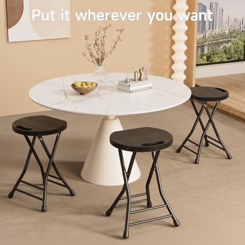 18-Inch Folding Stool with Handle - 500lb Capacity Portable Collapsible Chair