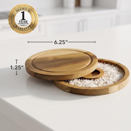 Ovente Margarita Salt and Sugar Rimmer with Lid - Rustic Wooden Bar Tool