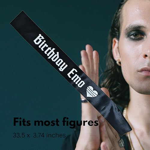 Birthday Emo Sash with Thorn Heart Print - Gothic Party Accessory