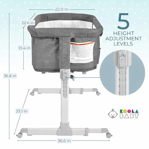 3-in-1 Portable Baby Bassinet, Bedside Sleeper & Playpen - Adjustable Grey