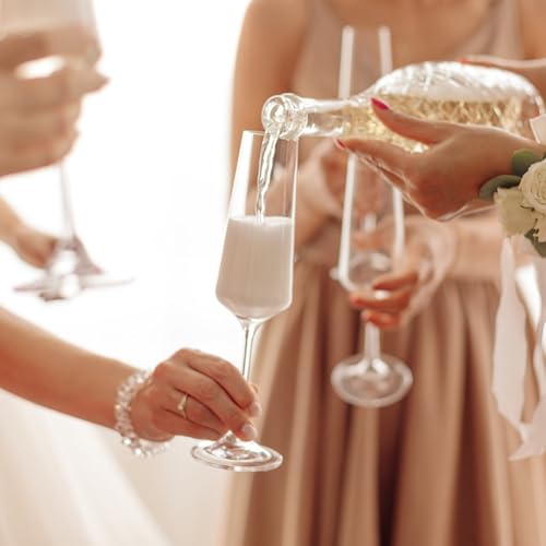 Elegant Champagne Flutes Set of 2 for Weddings & Celebrations - 8.5oz Durable Glass
