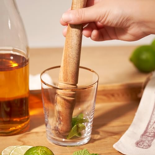 Acacia Wood Cocktail Muddler for Mojitos & Juleps with Storage Pouch