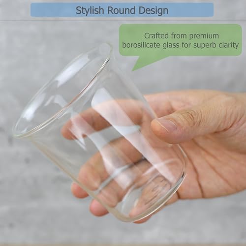 Clear Borosilicate Glass Drinking Cups, 13.5oz Set of 2