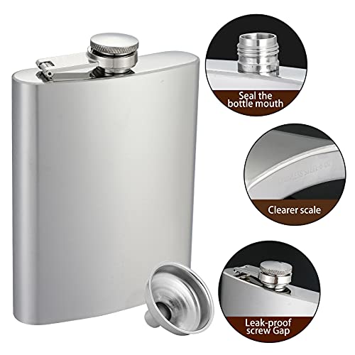 12 pcs Stainless Steel Hip Flasks with Funnels Set - 8oz Liquor Flasks for Men Women Wedding Gifts