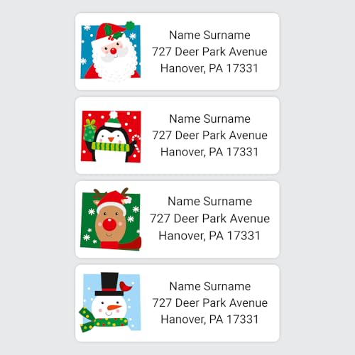Fun Christmas Mix Return Address Labels Set of 100 | Personalized Holiday Labels