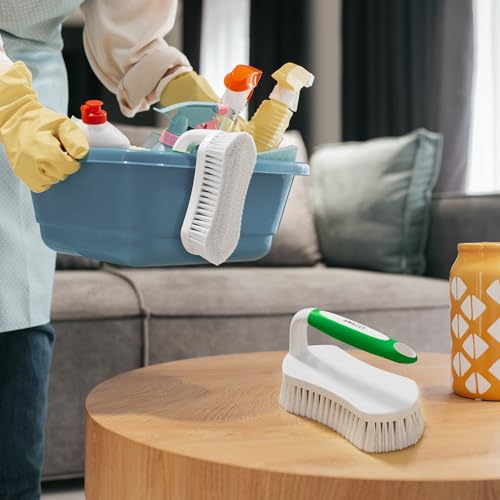 Heavy Duty Scrub Brush with Comfort Grip, Stiff Bristle Scrubber - 2 Pack