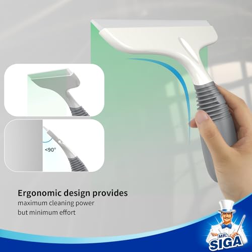 10-Inch Silicone Shower Squeegee for Glass Doors with Suction Hook