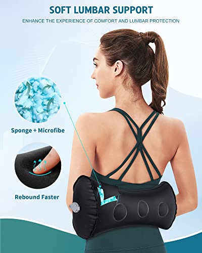 Inflatable Lumbar Pillow for Travel & Office Chair Support