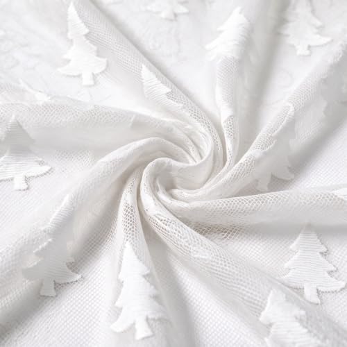 Christmas Lace Table Cloth 60x84 Inch Rectangular White Xmas Tree Decor - Horaldaily Variation of THIS listing
