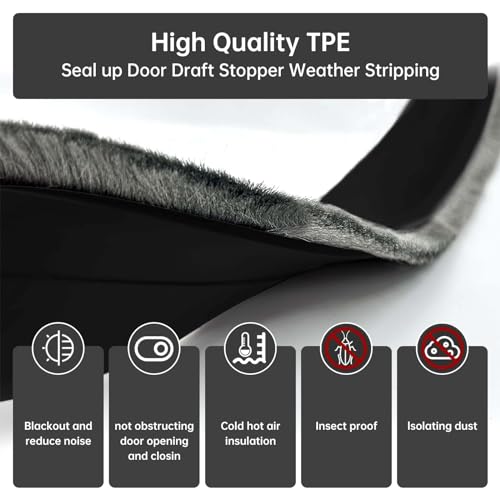 Self-Adhesive Silicone Brush Door Sweep - Under Door Bottom Seal Strip