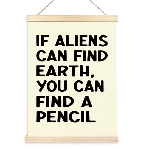 Funny Math Classroom Poster with Wooden Hanger Frame 12x16 Inch