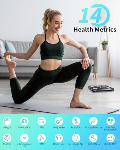 Arboleaf Smart Body Weight Scale with 14 Metrics, Bluetooth App Connectivity