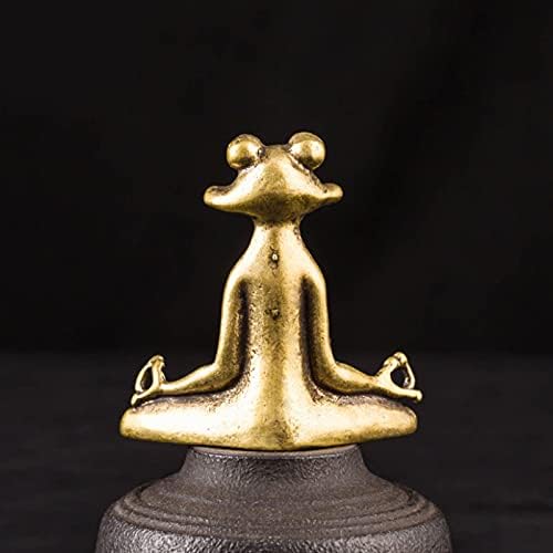 Acxico Solid Brass Frog Figurine - Charming Small Frog Statue for Home Decor | Unique Animal Ornament