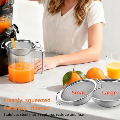 304 Stainless Steel Fine Mesh Juice Strainer with Handles, 2-Piece Set