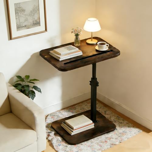C-Shaped Swivel TV Tray Table - Height Adjustable Laptop & Snack Desk