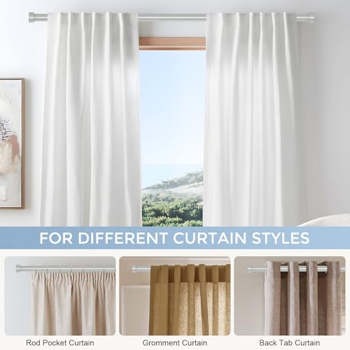 Heavy Duty Adjustable Curtain Rod, 1-Inch Diameter, 36 to 88 Inches, Antique Silver
