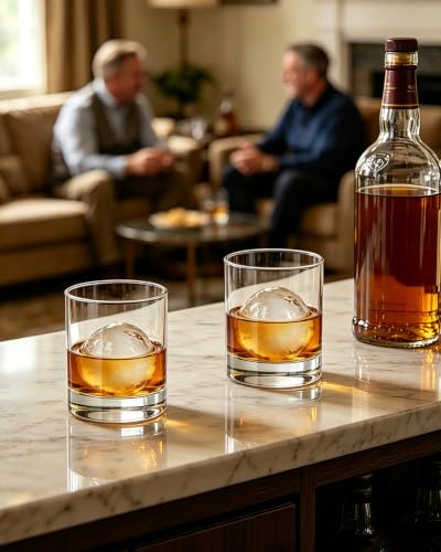 LUXU Old Fashioned Whiskey Glasses Set of 6, 11 OZ Short Tumbler for Scotch Bourbon