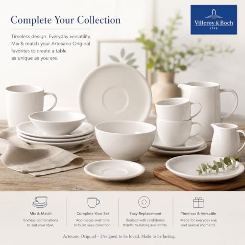Villeroy & Boch Artesano Original Tea Cup Saucer - Creamy White, 6.25 Inch
