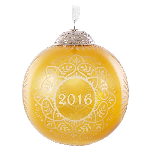 Hallmark Keepsake Ornament Christmas Gold Glass Ball 2016 - Holiday Decor