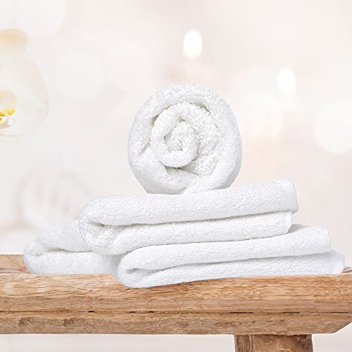 Yoofoss White 10x10 Inch Bamboo Rayon Washcloths - Pack of 10, Multi-Purpose Facial & Baby Towels