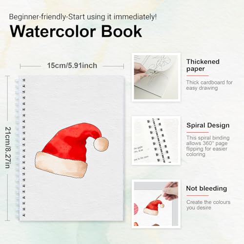 Apolyone Watercolor Workbook with Step-by-Step – Christmas Edition, 1