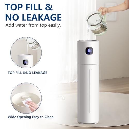Large Room Ultrasonic Cool Mist Humidifier 9L Top Fill Quiet