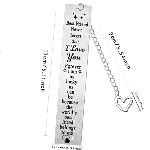 Best Friend Bookmark (Variation: Best Friend) Stainless Steel Keepsake Gift for Birthday Christmas Graduation