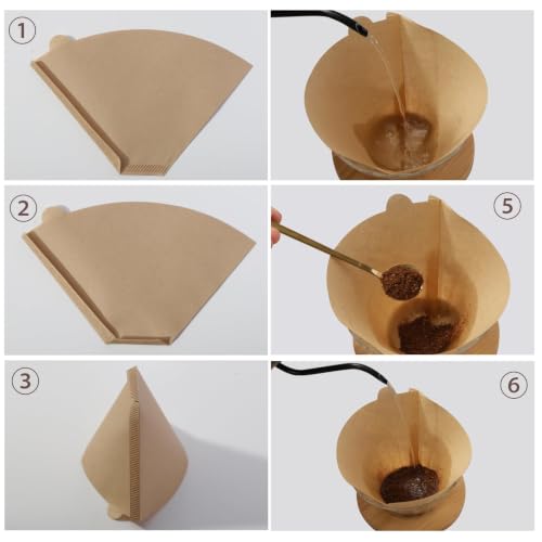#4 Cone Coffee Filters, 8-12 Cup Unbleached Natural Wood Pulp Paper (200 Pack)