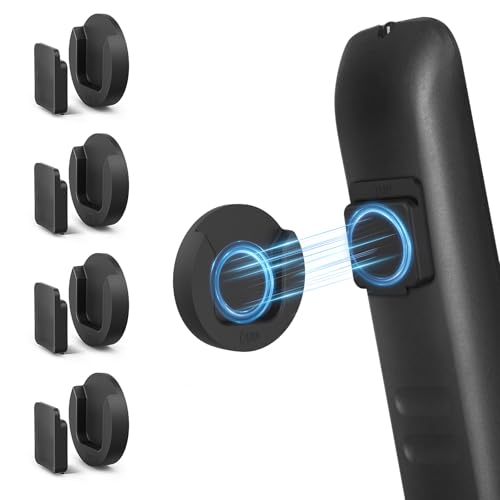 Magnetic Remote Control Holder Wall Mount 4 Pack Black
