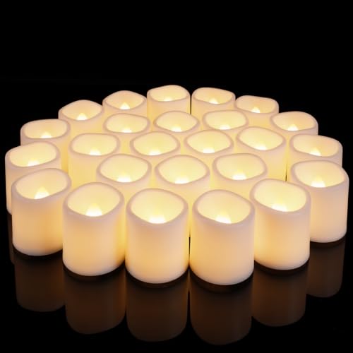 Homemory 100-Pack White Flameless Votive Tealights with Warm White Flicker