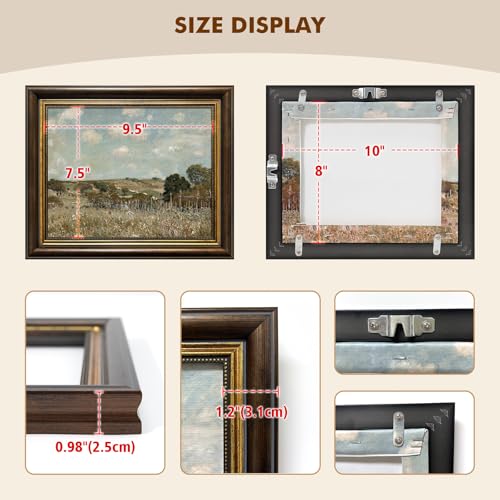 Vintage Small Gold Framed Landscape Canvas Wall Art 12x10 Inch