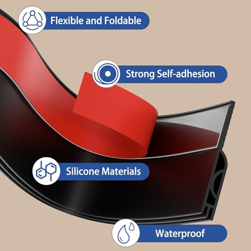 Self-Adhesive Silicone Under Door Draft Stopper - 39 Inch Door Sweep Strip