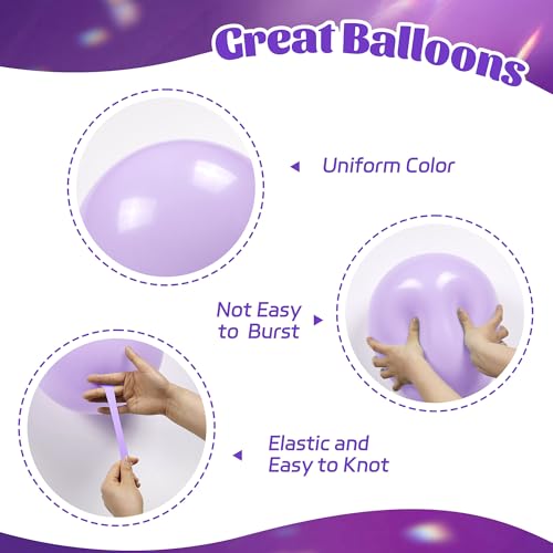 60pcs Purple Balloon Arch Kit with Metallic and Confetti Balloons for Party