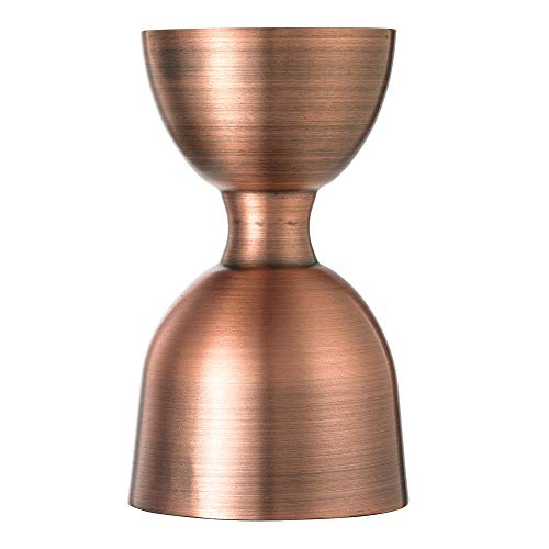 Barfly M37006ACP Heavy-Duty Antique Copper Straight Rim Jigger 1 oz x 2 oz