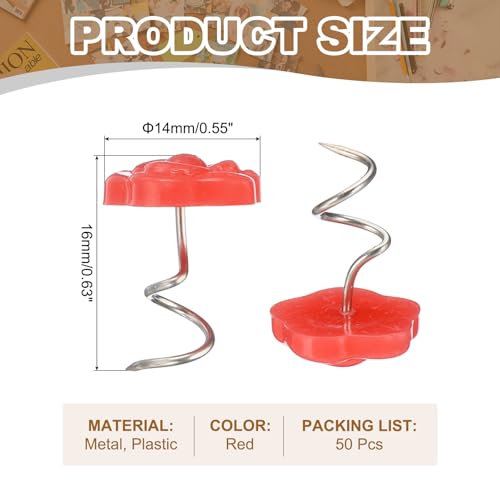 50 Pcs Upholstery Twist Pins for Furniture & Slipcovers - Red Rose