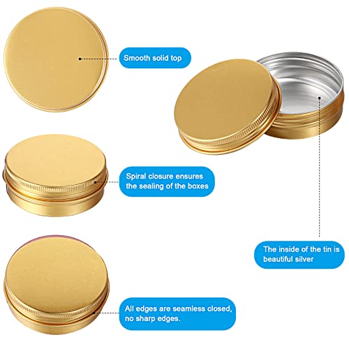 36 Pack 2 oz Metal Round Tins with Screw Lids & Stickers