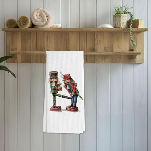 Funny Nutcracker Christmas Kitchen Towels - Holiday Hand Towels, Section 3, 16x24 Inches