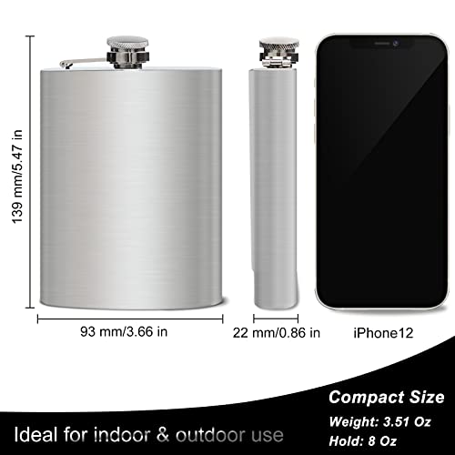 8 Oz Stainless Steel Flask for Men Leakproof Camping & Gifting