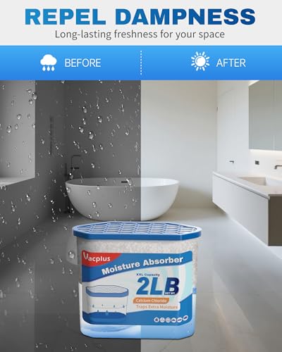 Moisture Absorber Bucket 2200ml Fragrance-Free 4 Pack for Closets and Basements