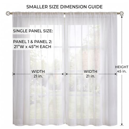 TYVGICZ Christmas Window Curtains 42x45 Inch Pack of 2 - Bell Snow Tree Holiday Drapes