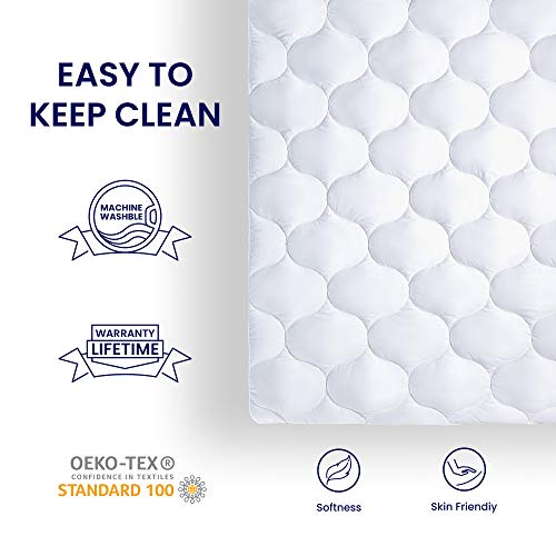 Twin Fitted Mattress Pad Cover - Quilted Soft Pillow Top Protector