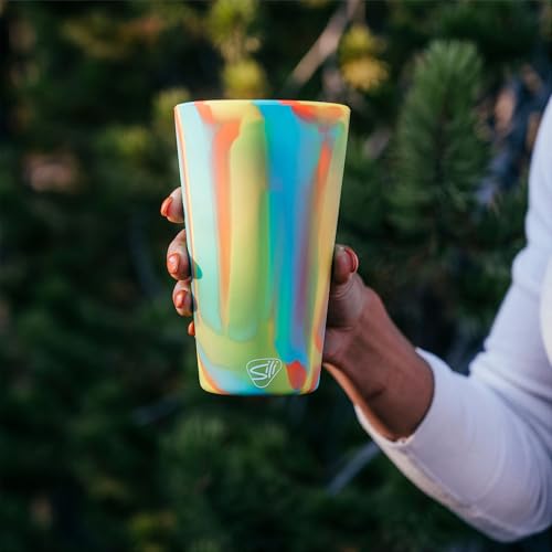 16oz Unbreakable Silicone Pint Glass - BPA-Free Reusable Drinking Cup